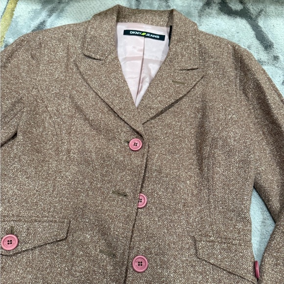 DKNY Jeans women’s pink blazer size L - Picture 3 of 6